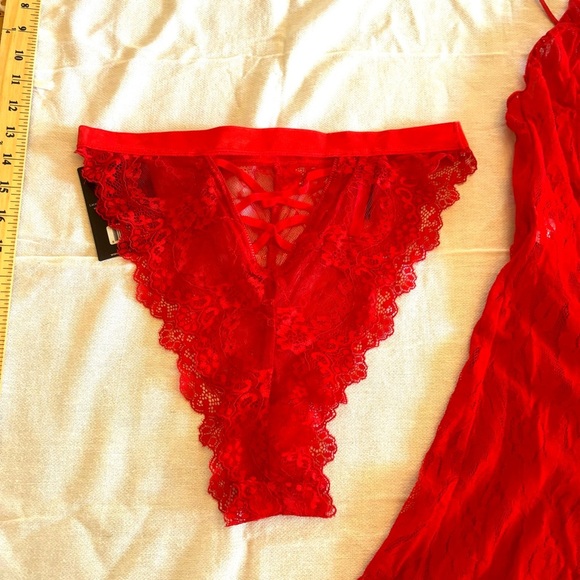 NWT Lingerie babydoll red lace w/ panty SZ 1X - Picture 5 of 11